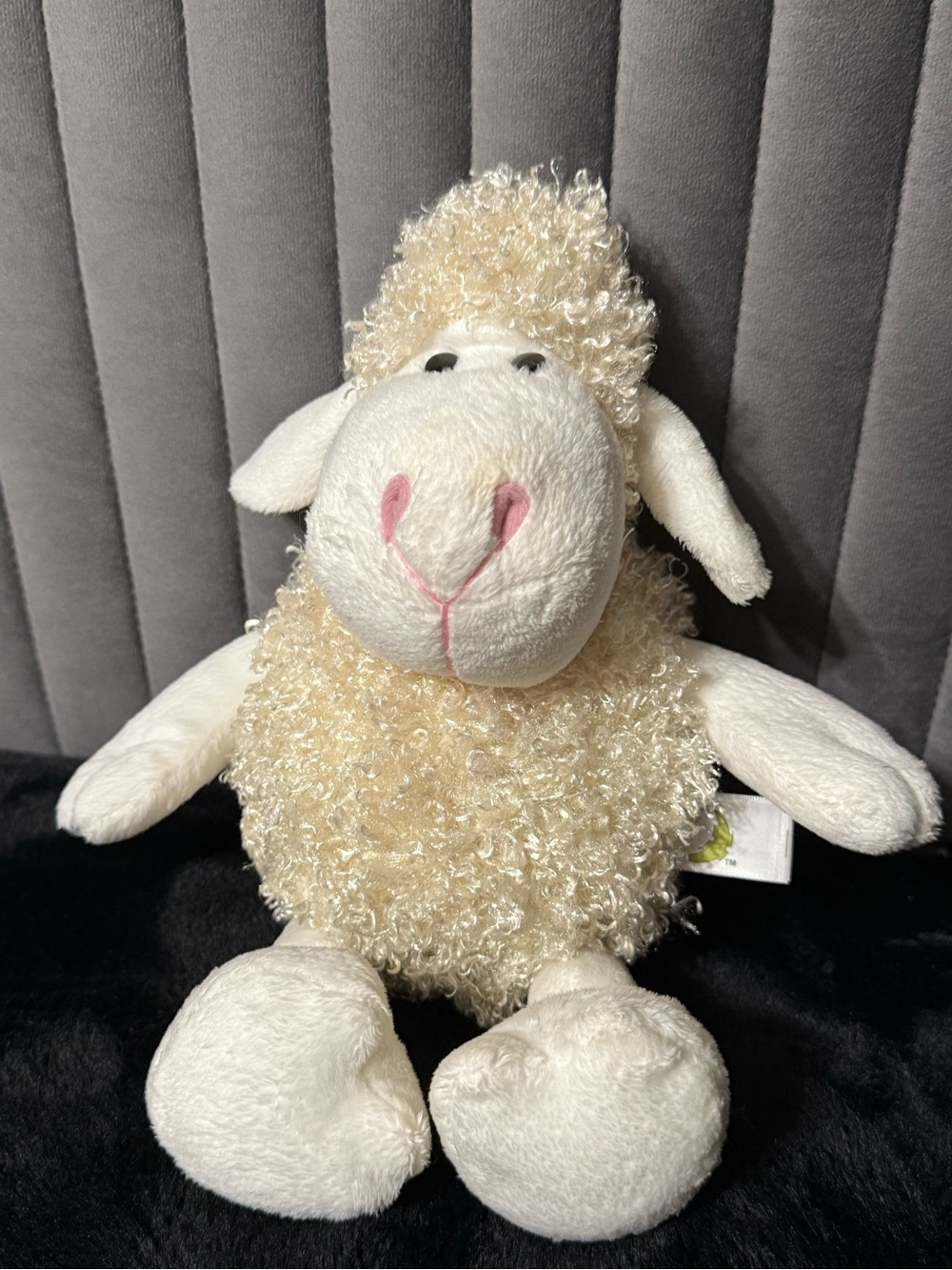Animal Adventure Lamb Sheep Plush Stuffed Animal Cream White Curly 2010 Toy
